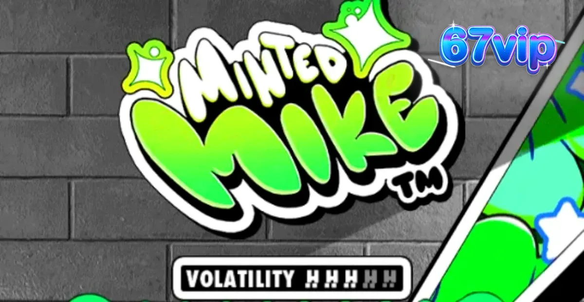 Cena de jogo do slot Minted Mike com estética de grafite e neon